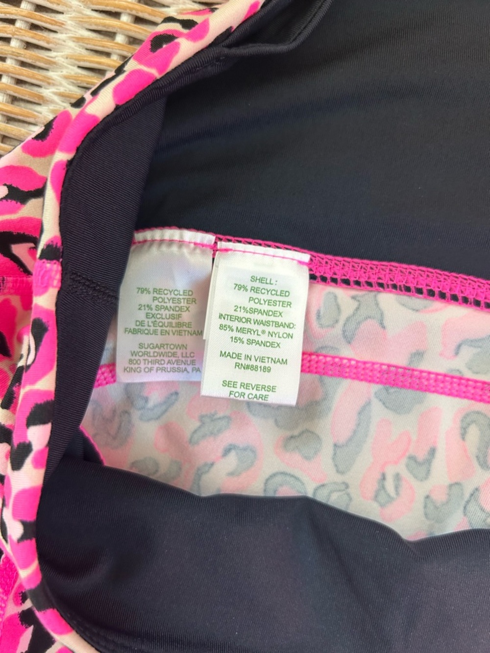 Lilly Pulitzer Luxletic Weekender High Rise Leggings Pink Leopard Size L #91 - Picture 10 of 12